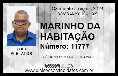 Candidato MARINHO DA HABITAÇÃO 2024 - SÃO SEBASTIÃO - Eleições