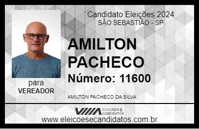 Candidato AMILTON PACHECO 2024 - SÃO SEBASTIÃO - Eleições