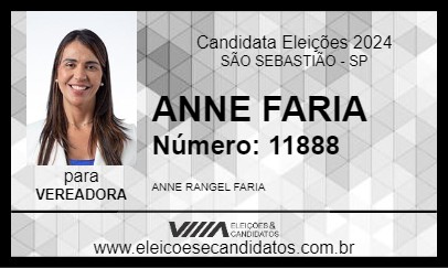 Candidato ANNE FARIA 2024 - SÃO SEBASTIÃO - Eleições