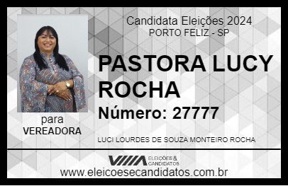 Candidato PASTORA LUCY ROCHA 2024 - PORTO FELIZ - Eleições