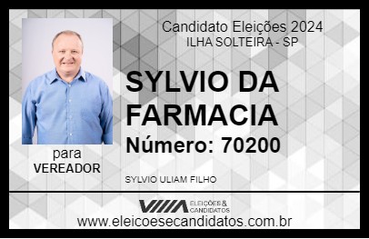 Candidato SYLVIO DA FARMACIA 2024 - ILHA SOLTEIRA - Eleições