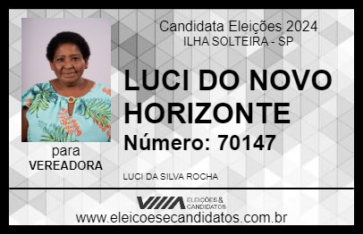 Candidato LUCI DO NOVO HORIZONTE 2024 - ILHA SOLTEIRA - Eleições