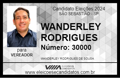 Candidato WANDERLEY RODRIGUES 2024 - SÃO SEBASTIÃO - Eleições