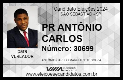 Candidato PR ANTÔNIO CARLOS 2024 - SÃO SEBASTIÃO - Eleições