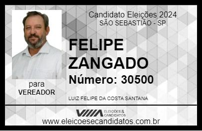 Candidato FELIPE ZANGADO 2024 - SÃO SEBASTIÃO - Eleições