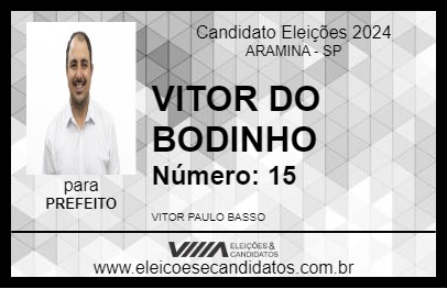 Candidato VITOR DO BODINHO 2024 - ARAMINA - Eleições