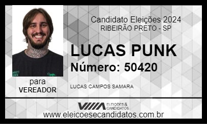 Candidato LUCAS PUNK 2024 - RIBEIRÃO PRETO - Eleições