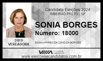 Candidato SONIA BORGES 2024 - RIBEIRÃO PRETO - Eleições