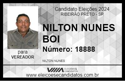 Candidato NILTON NUNES BOI 2024 - RIBEIRÃO PRETO - Eleições