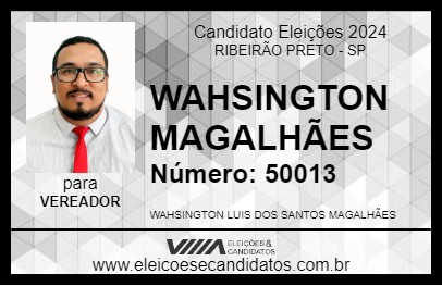 Candidato WASHINGTON MAGALHÃES 2024 - RIBEIRÃO PRETO - Eleições