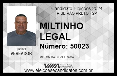 Candidato MILTINHO LEGAL 2024 - RIBEIRÃO PRETO - Eleições