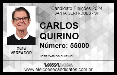 Candidato CARLOS QUIRINO 2024 - SANTA GERTRUDES - Eleições