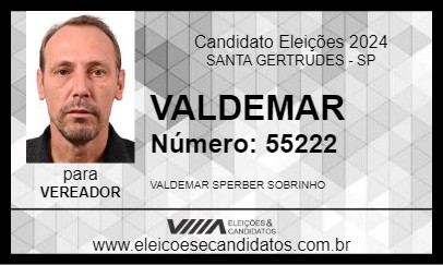 Candidato VALDEMAR 2024 - SANTA GERTRUDES - Eleições