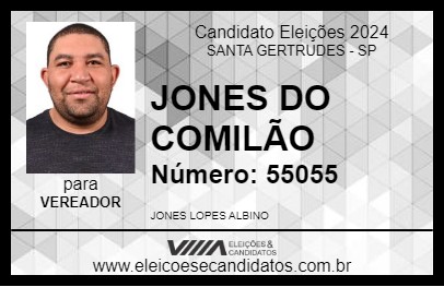 Candidato JONES DO COMILÃO 2024 - SANTA GERTRUDES - Eleições