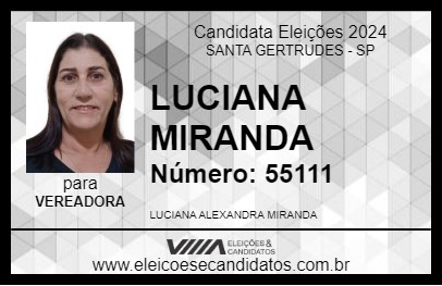 Candidato LUCIANA MIRANDA 2024 - SANTA GERTRUDES - Eleições