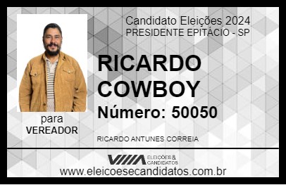 Candidato RICARDO COWBOY 2024 - PRESIDENTE EPITÁCIO - Eleições