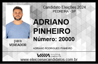 Candidato ADRIANO PINHEIRO 2024 - PEDREIRA - Eleições