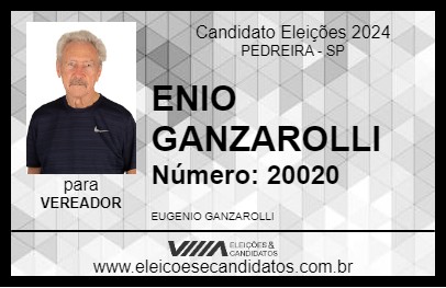 Candidato ENIO GANZAROLLI 2024 - PEDREIRA - Eleições