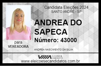 Candidato ANDREA DO SAPECA 2024 - SANTO ANDRÉ - Eleições