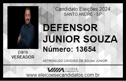 Candidato DEFENSOR JUNIOR SOUZA 2024 - SANTO ANDRÉ - Eleições