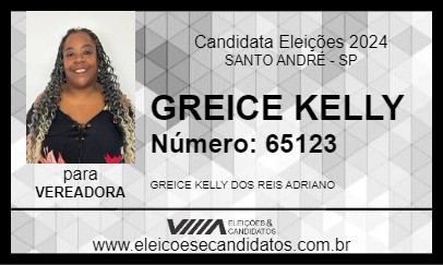 Candidato GREICE KELLY 2024 - SANTO ANDRÉ - Eleições