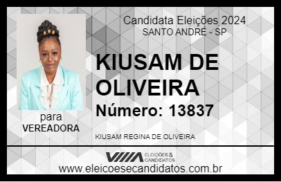 Candidato KIUSAM DE OLIVEIRA 2024 - SANTO ANDRÉ - Eleições