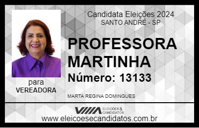 Candidato PROFESSORA MARTINHA 2024 - SANTO ANDRÉ - Eleições