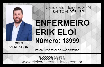 Candidato ENFERMEIRO ERICK ELOÍ 2024 - SANTO ANDRÉ - Eleições