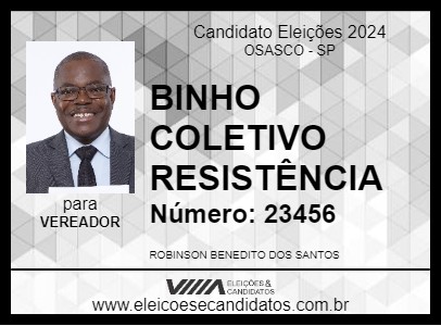 Candidato BINHO COLETIVO RESISTÊNCIA 2024 - OSASCO - Eleições