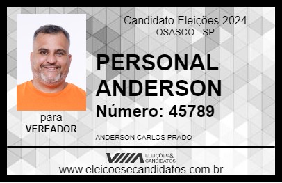 Candidato PERSONAL ANDERSON 2024 - OSASCO - Eleições