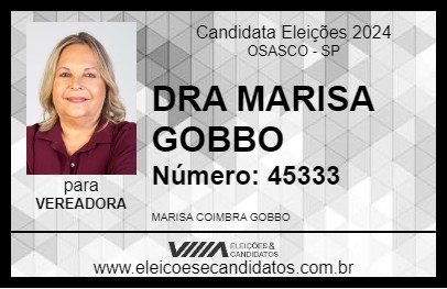 Candidato DRA MARISA GOBBO 2024 - OSASCO - Eleições