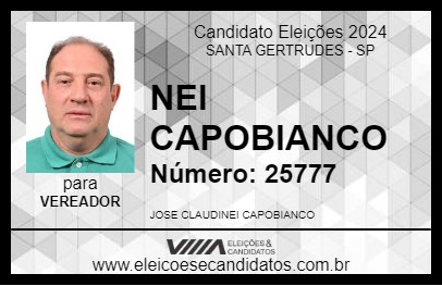 Candidato NEI CAPOBIANCO 2024 - SANTA GERTRUDES - Eleições