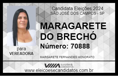 Candidato MARGARETE DO BRECHÓ 2024 - SÃO JOSÉ DOS CAMPOS - Eleições