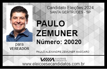 Candidato PAULO ZEMUNER 2024 - SANTA GERTRUDES - Eleições