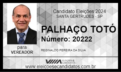 Candidato PALHAÇO TOTÓ 2024 - SANTA GERTRUDES - Eleições