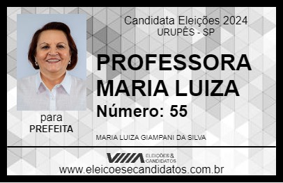 Candidato PROFESSORA MARIA LUIZA 2024 - URUPÊS - Eleições