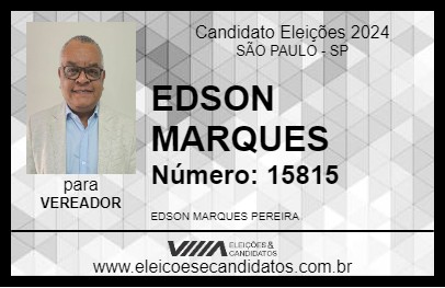 Candidato EDSON MARQUES 2024 - SÃO PAULO - Eleições