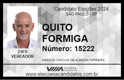 Candidato QUITO FORMIGA 2024 - SÃO PAULO - Eleições