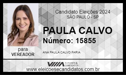 Candidato PAULA CALVO 2024 - SÃO PAULO - Eleições