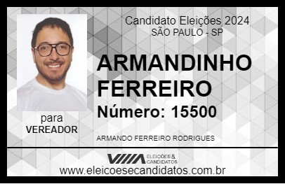 Candidato ARMANDINHO FERREIRO 2024 - SÃO PAULO - Eleições