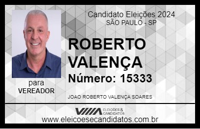 Candidato ROBERTO VALENÇA 2024 - SÃO PAULO - Eleições