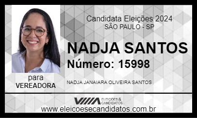 Candidato NADJA SANTOS 2024 - SÃO PAULO - Eleições