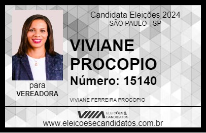 Candidato VIVIANE PROCOPIO 2024 - SÃO PAULO - Eleições