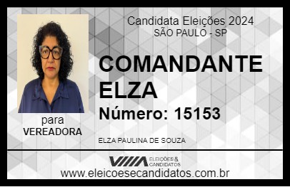 Candidato COMANDANTE ELZA 2024 - SÃO PAULO - Eleições