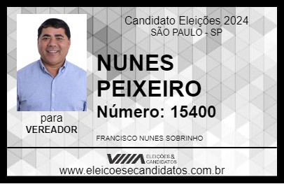 Candidato NUNES PEIXEIRO 2024 - SÃO PAULO - Eleições