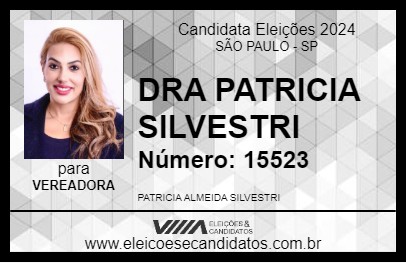 Candidato DRA PATRICIA SILVESTRI 2024 - SÃO PAULO - Eleições