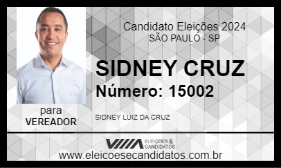 Candidato SIDNEY CRUZ 2024 - SÃO PAULO - Eleições