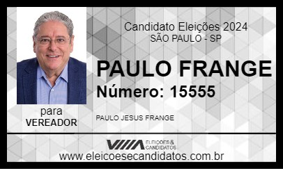 Candidato PAULO FRANGE 2024 - SÃO PAULO - Eleições