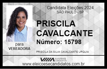 Candidato PRISCILA CAVALCANTE 2024 - SÃO PAULO - Eleições