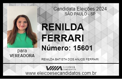 Candidato RENILDA FERRARI 2024 - SÃO PAULO - Eleições